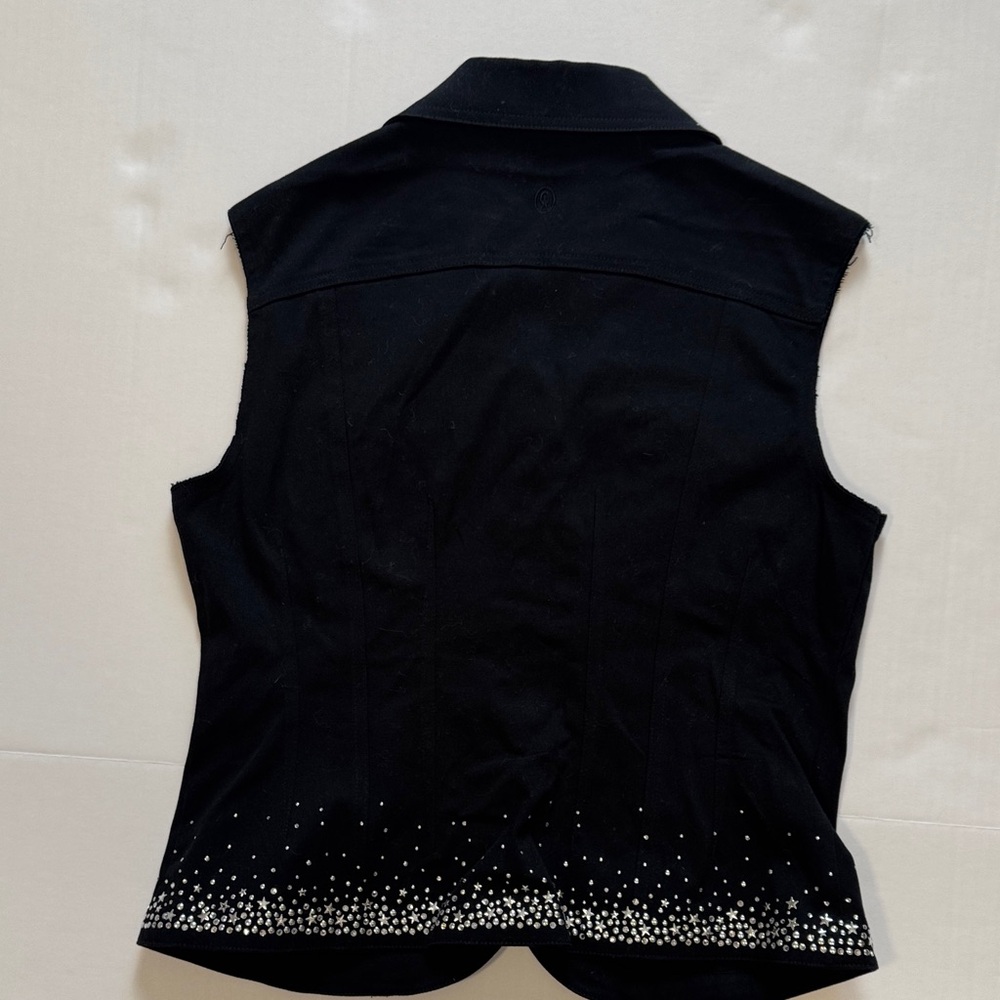 Christine Alexander Black studded Stars and Button Down vest. Rhinestones - Picture 6 of 11